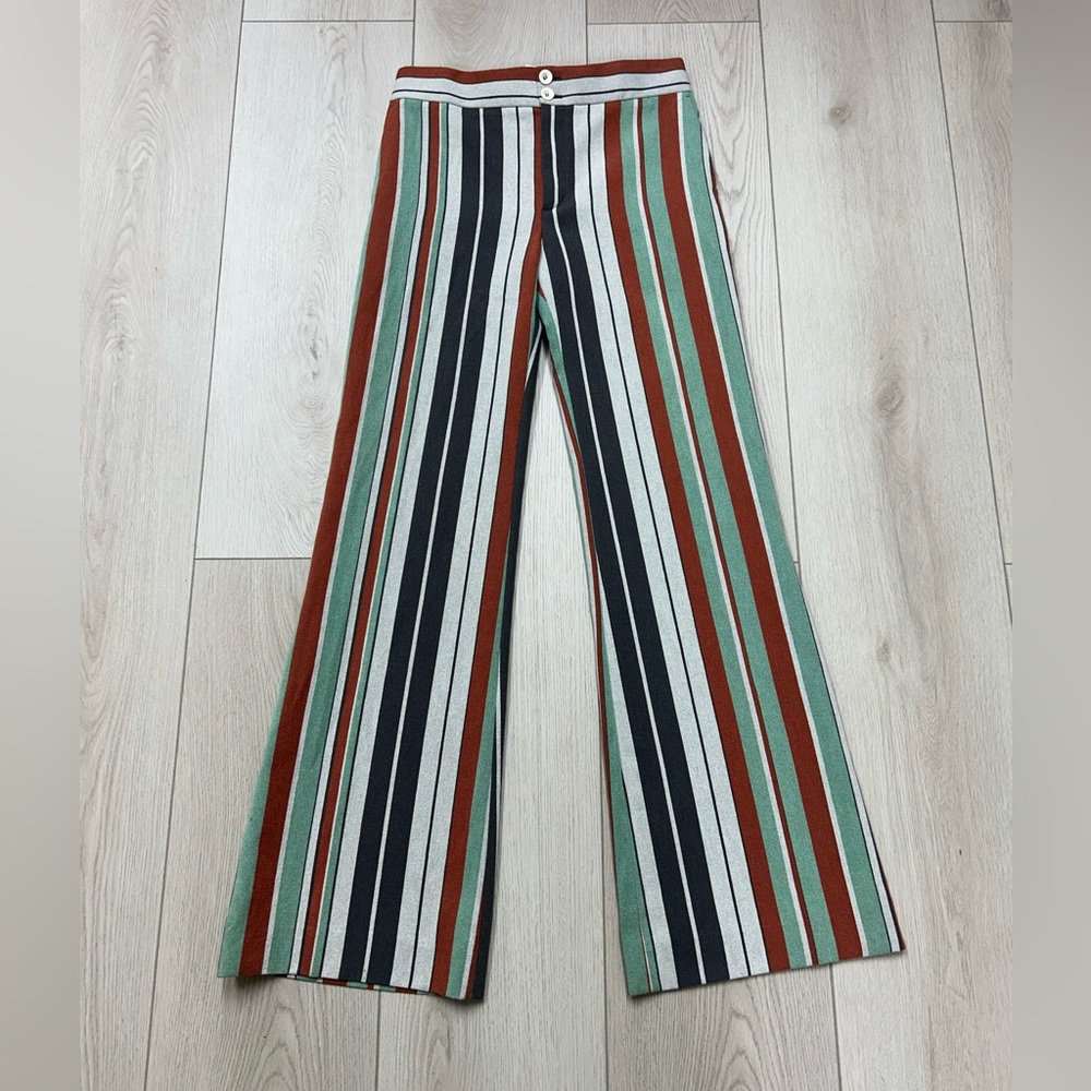 Chloé Multicolor Vertical Stripe Wide-Leg Pants